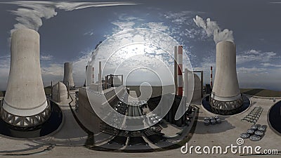 Panoramic view of a nuclear power plant Stock Photo