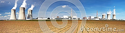 Panoramic view of Nuclear power plant Dukovany Stock Photo