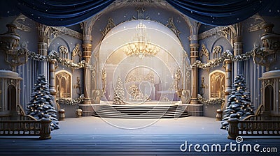 A panoramic view of the nutcracker ballet stage, christmas image Stock Photo