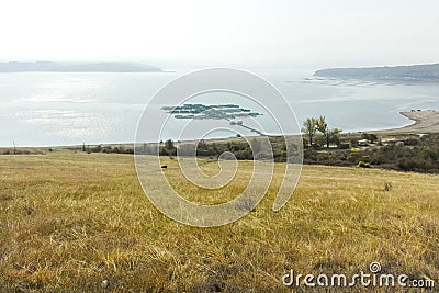 Panoramic view of Ogosta Reservoir, Bulgaria Stock Photo