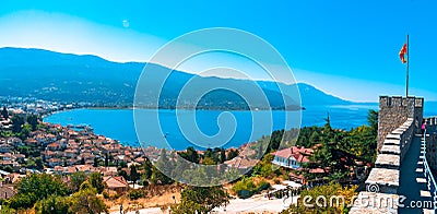 Panoramic View of Ohrid from Samuels Fortress Editorial Stock Photo