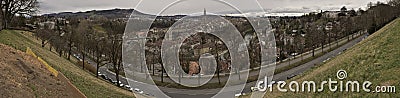 Panoramic view of old city of Bern on sunrise. Switzerland. Editorial Stock Photo