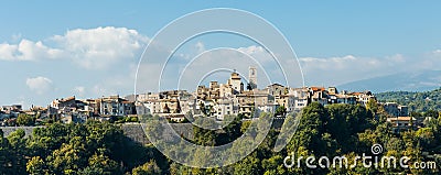 Panoramic view of the old mountain village Vence, in France. Stock Photo