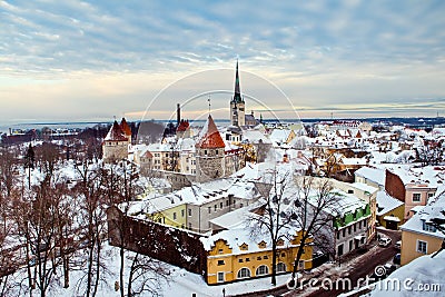 Panoramic view of old part of Tallinn Stock Photo