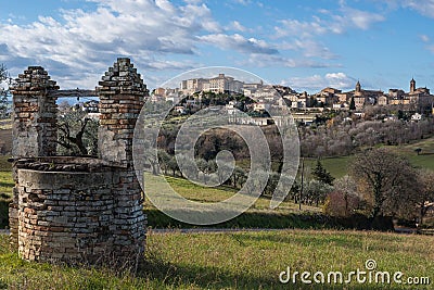 Ostra, Le Marche/Italy - january 04 2018: panoramic view of old town called Ostra Editorial Stock Photo