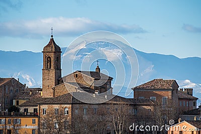 Ostra, Le Marche/Italy - january 04 2018: panoramic view of old town called Ostra Editorial Stock Photo