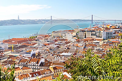 Red Roofs of Lisbon, Portugal Stock Photo