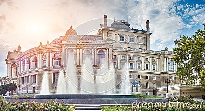 Panoramic view of Opera and Ballet Theatre in Odessa Stock Photo