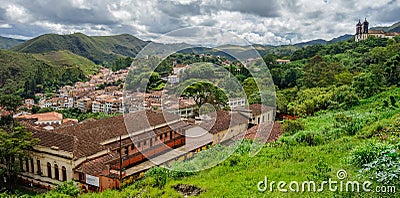 panoramic view of Ouro Preto, MG, Brazil. World Heritage Site by UNESCO Stock Photo