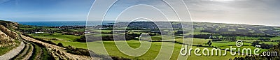 A Panoramic view over looking Swanage, Dorset Stock Photo