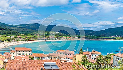 Marina di campo town in Elba Island, Tuscany, Italy Stock Photo