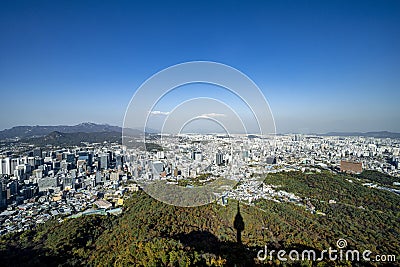 Panoramic view megacity Seoul South-Korea Editorial Stock Photo