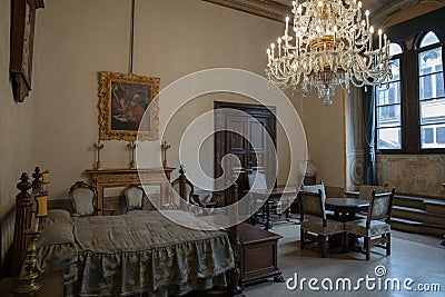 Panoramic view of Palazzo Medici interior, also called Palazzo Medici Riccardi Editorial Stock Photo