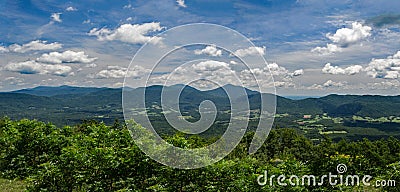 Panoramic View of the Peaks of Otter Stock Photo