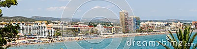 Panoramic View Of Peniscola City Holiday Beach Resort At Mediterranean Sea In Spain Editorial Stock Photo