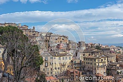 Panoramic view of Perugia, Umbria, Italy Stock Photo