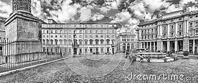 Panoramic view of Piazza Colonna in central Rome, Italy Editorial Stock Photo