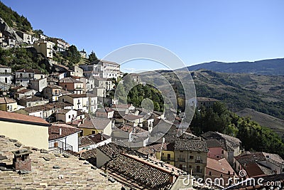 The old town of Pietrapertosa, Italy. Stock Photo