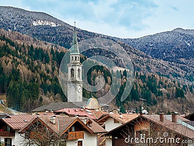 Panoramic view Pinzolo Italy Trentino Alto Adige Rendena valley Stock Photo