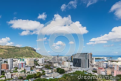 Panoramic view of Port Louis, Mauritius, Africa Stock Photo