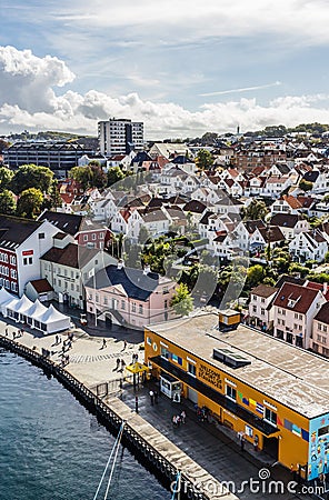 A Panoramic view of the port of Stavanger in Norway. Editorial Stock Photo