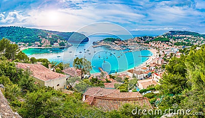 Panoramic view of Porte de Soller, Palma Mallorca, Spain Stock Photo