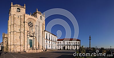 Panoramic view of Porto Cathedral, Portugal Stock Photo