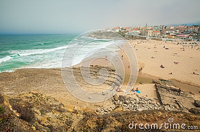 Panoramic view of Praia das Macas. Sintra, Portugal Stock Photo