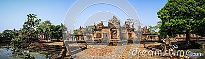 Panoramic view of the Prasat Muang Tam temple around Nang Rong, Buriram, Thailand. Stock Photo