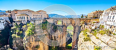 Puente Nuevo bridge and Ronda town, Spain Stock Photo