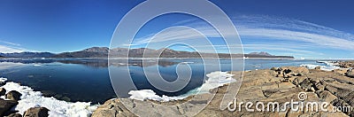 A panoramic view from Qikiqtarjuaq, a Inuit community in the high Canadian arctic located on Broughton Island Stock Photo