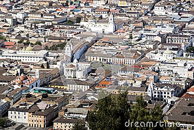 Panoramic view of Quito city, Ecuador Stock Photo