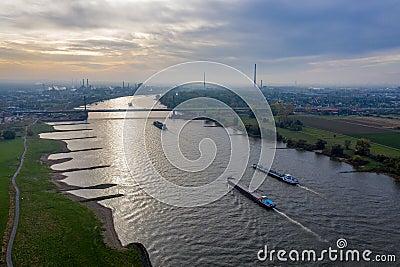Panoramic view of the Rhine bridge Leverkusen Stock Photo