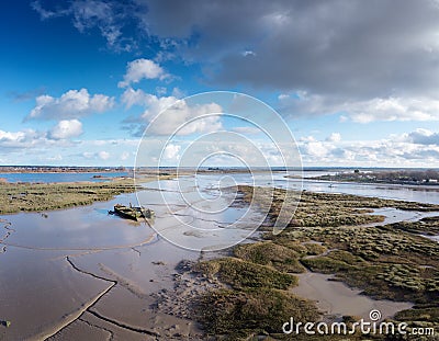 Panoramic view of the river chelmer in essex england Stock Photo