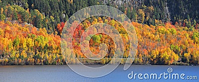 Panoramic view of Riviere Saint Maurice in Quebec Stock Photo