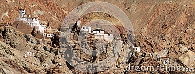 Panoramic view of ruins at Basgo Monastery, Leh, Ladakh, Jammu and Kashmir, India Stock Photo