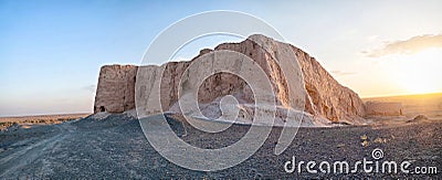 Ruins of Djanpik qala in Karakalpakstan region of Uzbekistan Stock Photo