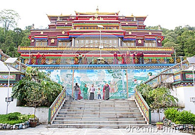 Panoramic view of Rumtek Monastery, near Gangtok Editorial Stock Photo