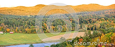Panoramic view of rural Vermont in autumn time. Stock Photo