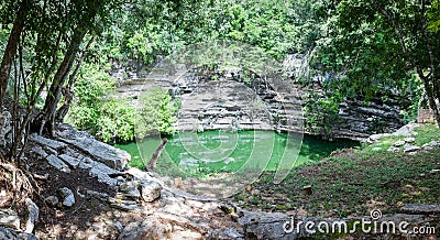 Sacred cenote at Chichen Itza, Yucatan, Mexico Stock Photo