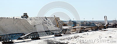 Panoramic view of Saltworks, Saline - Camargue Stock Photo