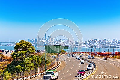 Panoramic view of the San Francisco city Editorial Stock Photo