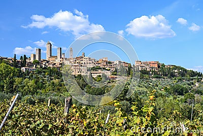Panoramic view on San Gimignano, Tuscany, Italy Stock Photo