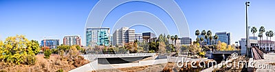 Panoramic view of San Jose`s downtown skyline as seen from the s Stock Photo