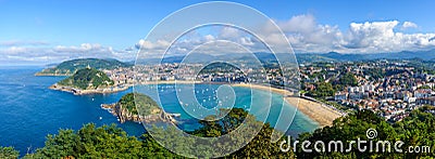 Panoramic view of San Sebastian in Spain Stock Photo