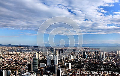 Panoramic view from Sapphire Tower in Istanbul, Turkey Stock Photo