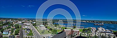 Panoramic view of Sault Ste Marie Michigan Stock Photo