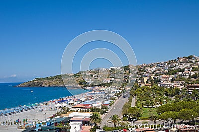 Panoramic view of Scalea. Calabria. Italy. Stock Photo