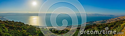 Panoramic view of the Sea of Galilee Stock Photo