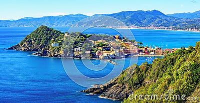 Panoramic view of Sestri Levante, Liguria, Italy Stock Photo